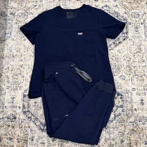 Figs Navy Blue Jogger Scrub Set